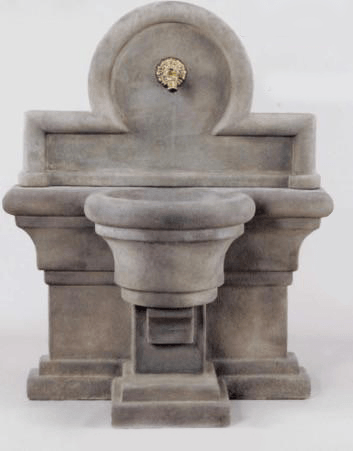 Porta Romana Wall Cast Stone Outdoor Fountain For Spout Fountain Tuscan